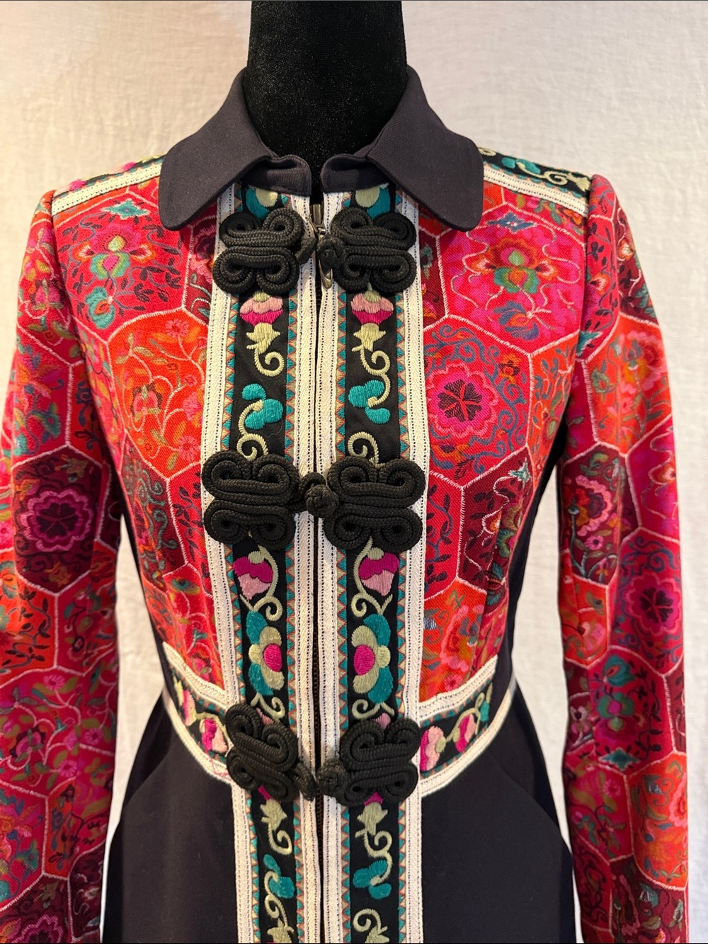 elevenses/Anthropologie Satsuma Embroidered Patchwork Jacket size 2 - Picture 2 of 10